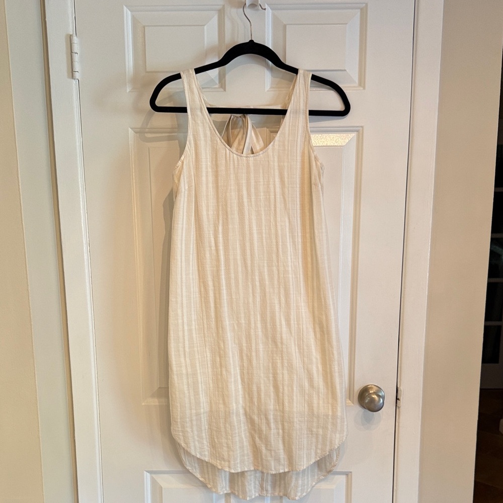 Cloth & Stone for Anthropologie Cream Sleeveless Linen Dress